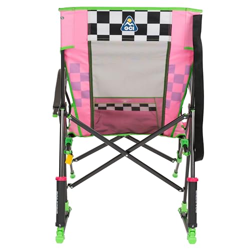 GCI Outdoor NASCAR Roadtrip Rocker Pink Camping & Sideline Chair with Drink Holder