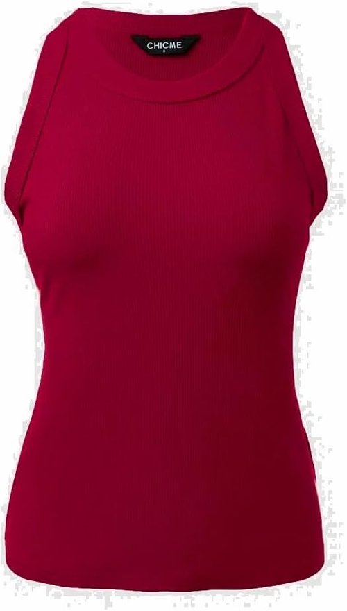 CHICME Women's Casual Ribbed Racerback Tank Top - Summer Fitted Shirt in Multiple Colors