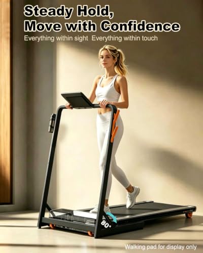 Walking Pad Handle Bar with Tablet Holder & Hooks, Heavy-Duty Fitness Accessory
