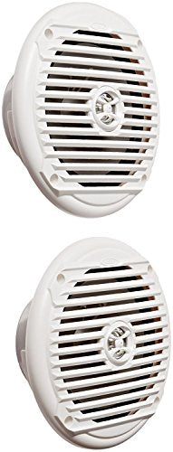Marine Coaxial Speakers 6.5 Inch, 60W White Pair, Universal Fit