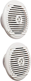Marine Coaxial Speakers 6.5 Inch, 60W White Pair, Universal Fit