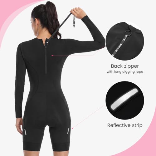 Santic Women's X-Large Black Padded Long Sleeve Triathlon Suit