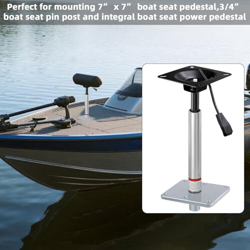 Adjustable Boat Seat Pedestal Kit 18-24 Inch with Locking Pin & Power Mount