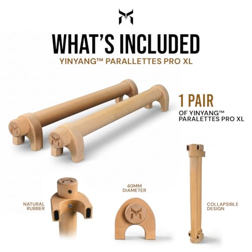 Kensui YinYang Magnetic Wooden Push Up Bars PRO XL - Calisthenics Handles