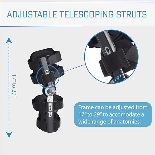 Ovation Medical Post-Op Knee Brace - Standard, Adjustable Hinged ROM Support