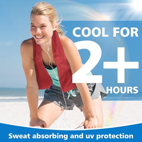 Red 24 Pack Cooling Towels for Neck & Face - Ice Sweat Rags for Sports & Outdoor