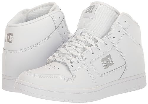 DC Women's Manteca 4 High Top Skate Shoe White/Silver 8