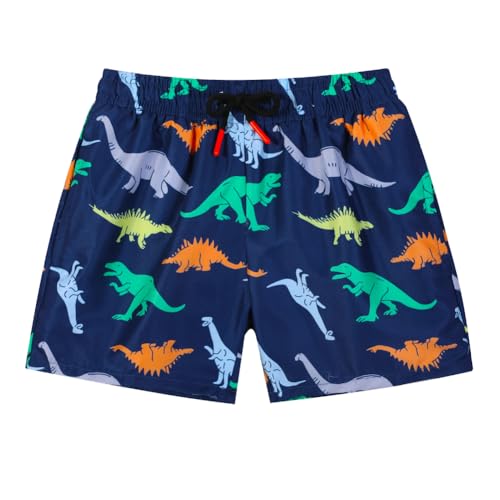 Toddler Boys' 3-Piece Rash Guard Swimsuit Set with Sun Hat - 3-4T, Orange Dinosaur