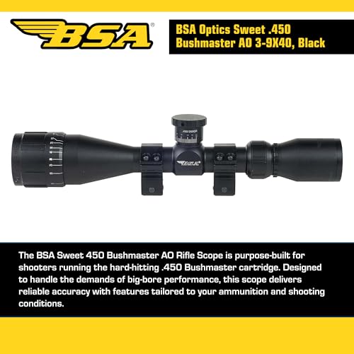 3-9x40 for .450 Bushmaster - Adjustable Objective, Fully Coated Lenses