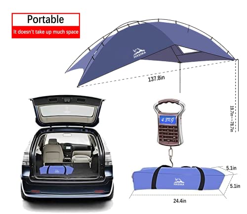 Hasika Waterproof SUV Tailgate Tent & Car Awning - Primary, Large Sun Shade, Universal Fit