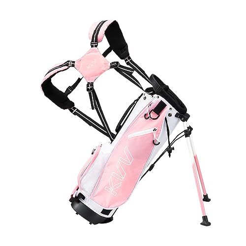Pink Junior Golf Stand Bag for Kids Ages 4-6 Lightweight & Spacious