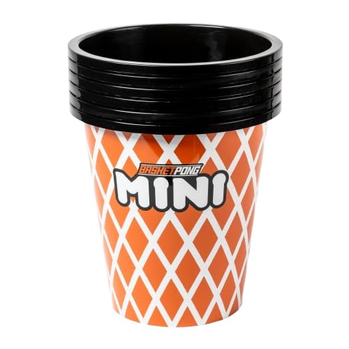 Mini Yard Pong and Basketball Game Set with 12 Buckets, 2 Balls, Carrying Bag & Pump