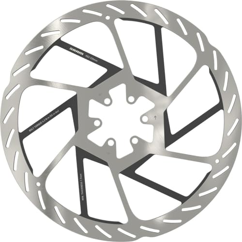 SRAM HS2 200mm Disc Brake Rotor - 6-Bolt Mountain Bike Replacement, Silver/Black