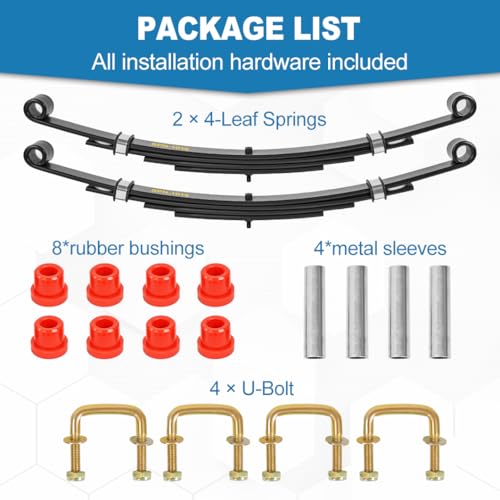 Heavy Duty Rear Leaf Spring Bushings & Sleeves for EZGO TXT 1994-Up - Durable Suspension Parts