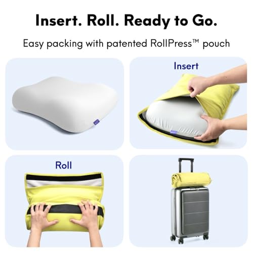 Travel Deep Sleep Pillow - Compact Memory Foam Neck Support Cushion - Spark