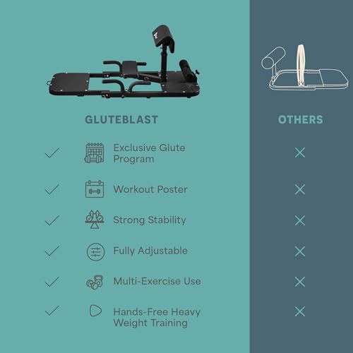Foldable Hip Thrust Machine for Home Gym - GluteBlast Lite, 220 lb Capacity