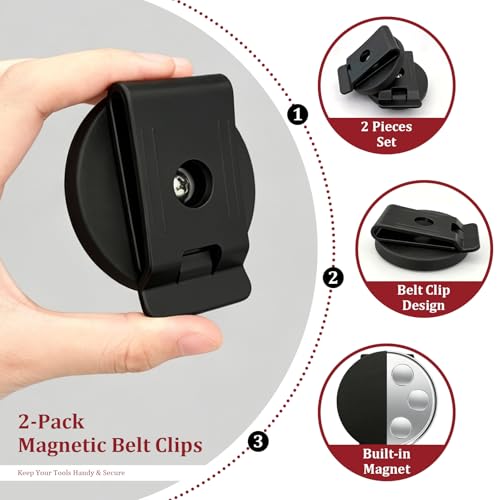 Heavy Duty Magnetic Tool Belt Clip Organizer for Screws Nails & Wrenches - 2 Pieces