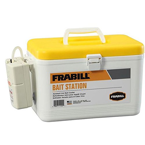 Frabill Bait Box with Aerator - 8-Quart Portable Fish Bait Container
