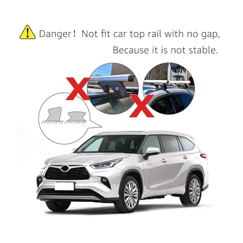 Amazon Basics 56-inch Cross Rail Roof Rack for SUVs & Cars, 2-Pack, Black/Silver