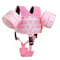 Toddler Swim Vest for Kids 15-30 lbs Pink Whale Cartoon Water Floaties with Crotch Strap