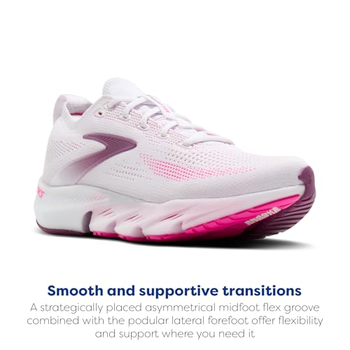 Brooks Women’s Glycerin Flex Running Shoe 8 White Cyber Pink Argyle
