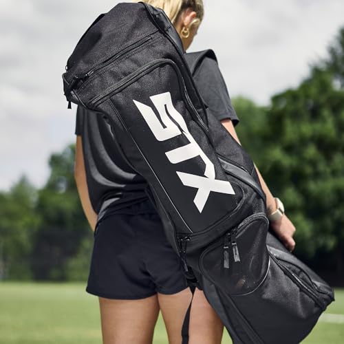 Field Hockey Travel Bag with Multiple Compartments and Stick Holders - Black/Black