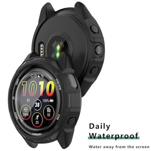 Smartwatch Screen Protector Case for Garmin Forerunner 265 46MM - 1 Pack with 4 Screen Films
