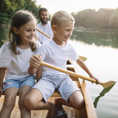 2.6ft Wooden Canoe Paddle Set - Handcrafted Pine Water Sports Oars