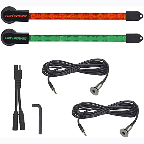 Yak Power 10-Inch Red and Green LED Light Kit for Kayaks - 2 Pieces, Variation Red-Green