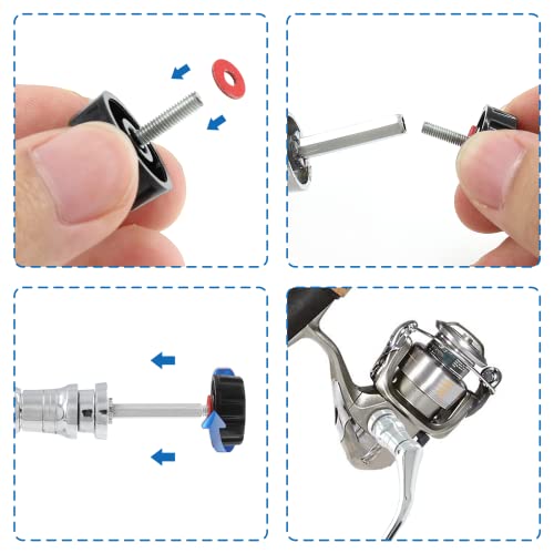 Large Red Fishing Spinning Reel Handle - Replacement Part for 4000+ Series