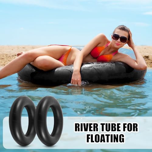 BBTO 2 Pack Inflatable River Tubes 48 Inch Heavy Duty Rubber Pool Floats for Adults