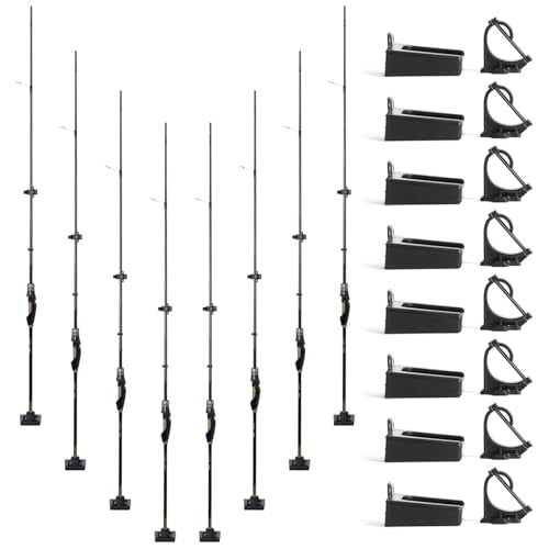 Fishing Rod Rack Clips and Holders Kit - Customize Your Own Rod Storage - Includes Drywall Anchors