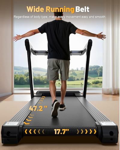 TREAFLOW Folding Treadmill with 25% Auto Incline & 3.5HP Motor - Black