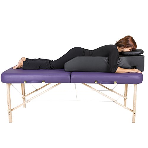EarthLite Black Pregnancy Massage Cushion & Headrest - Support for Face-Down, Post-Surgery, Back Pain