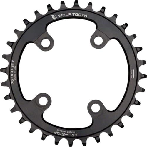 Black 30T Wolf Tooth 76 BCD Chainring for 9-12 Speed Mountain Bikes