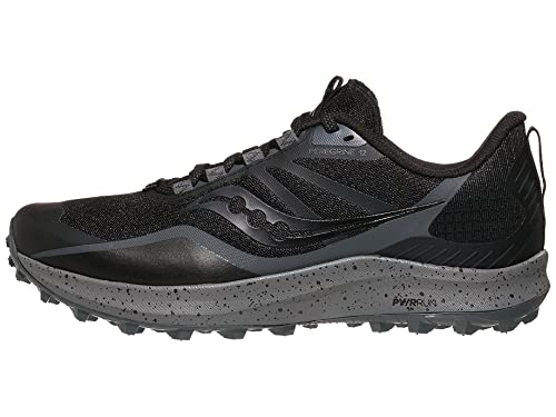 Men's Trail Running Sneakers - Saucony Peregrine 12 Black Charcoal Size 12