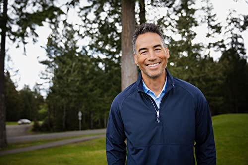 Cutter & Buck Men's Adapt Eco Knit Hybrid Quarter Zip - Large Navy Blue
