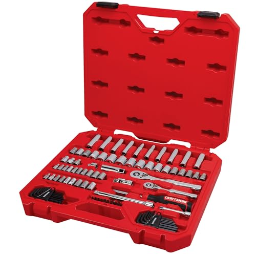 New CRAFTSMAN 83-Piece Mechanics Tool Set with Low-Profile Ratchets SAE/Metric