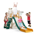 Toddler Indoor Slide with Climber Basketball Hoop and Storage - Wider & Longer