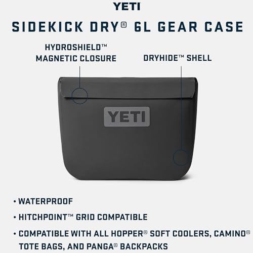 YETI Sidekick Dry 6L Gear Case - Black, Waterproof & Rugged