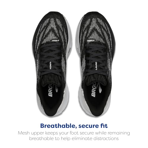 Brooks Men’s Launch 11.5 Neutral Running Shoes Black/White - Lightweight, Comfortable