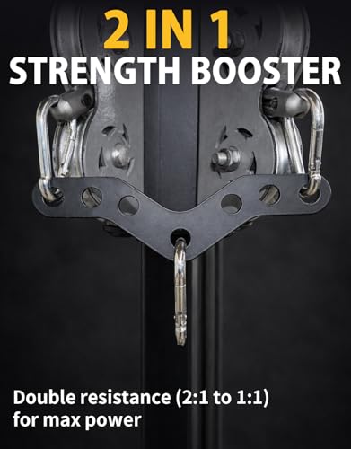 8in Cable Adapter for Lat Pull Down Bar with Carabiner - Heavy Duty Steel