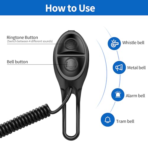 120dB Electric Bike Horn with 4 Sound Modes - Compact Waterproof Cycling Accessory