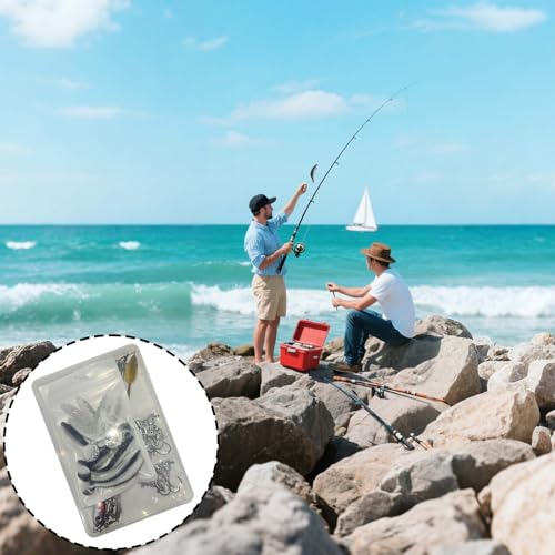 2-Pack Alabama Fishing Rig Kit with 10 Lures & Jig Heads for Bass & Striper