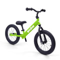 Bicystar 16 Inch Kids Balance Bike with Air Rubber Tires - Green / 14 Inch