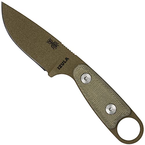 ESEE Izula-DE Fixed Blade Knife with Grey Micarta Handle, Dark Earth Finish & Polymer Sheath