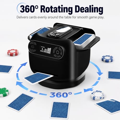 Echtur 2026 Automatic Card Shuffler & Dealer Machine 2-in-1 Black