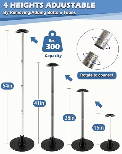 Adjustable 3-Piece Pontoon Boat Cover Support Poles System - Heavy-Duty Stainless Steel, 15-54 Inch