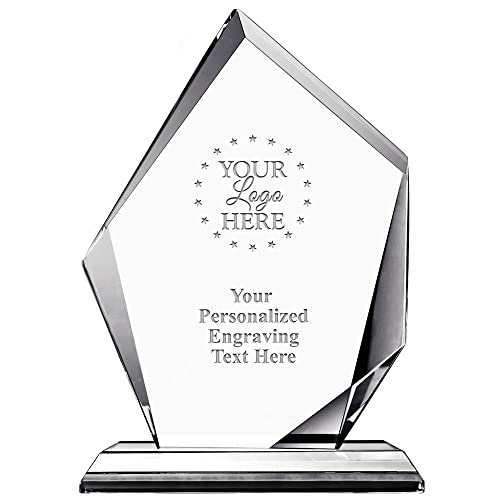 10 Custom Crystal Trophy - 8" Personalized Apex Award with Engraving