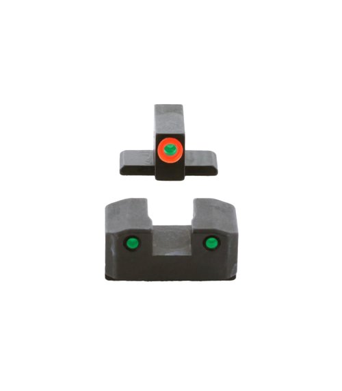 AMERIGLO Trooper Series - Three-Dot Green Tritium Design Springfield Set Front Outline Orange Fits Hellcat OSP